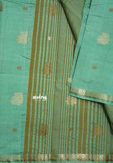 Light Sea Green - Raaga - Semi Tussar and Tiny Border with Floral and Buttas - Best for Gifting